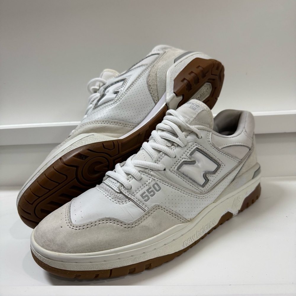 New Balance 550 White Gum Casual Suede Shoes BB550WGU Men’s Size 10.5